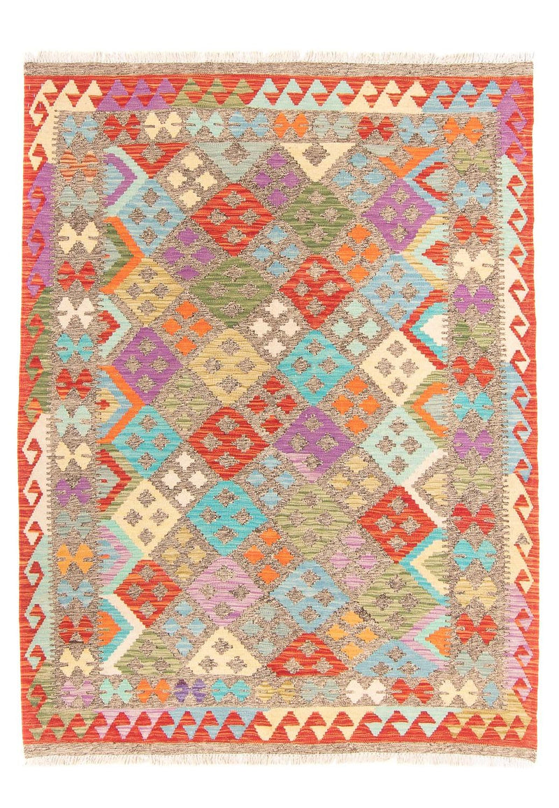 Alfombra Kelim - Splash - 206 x 155 cm - multicolor