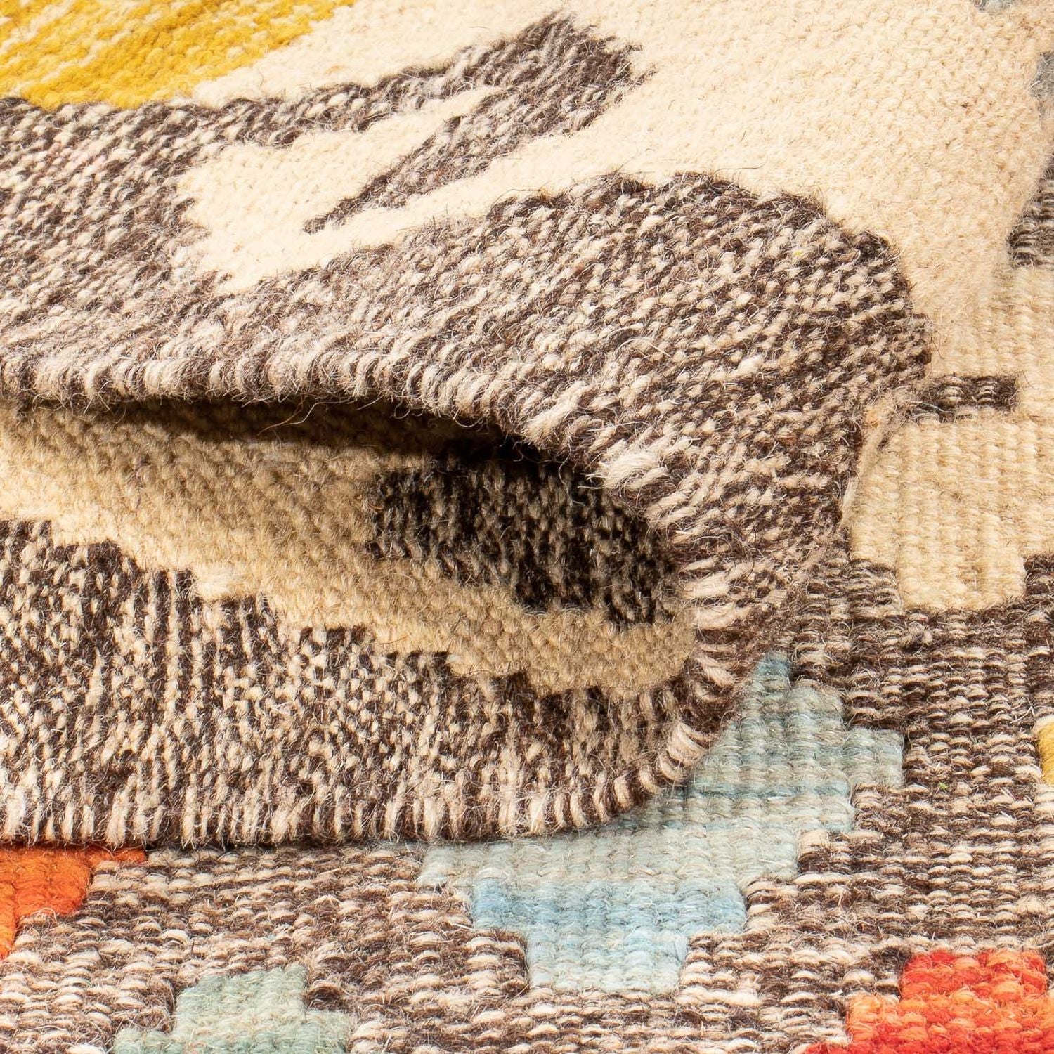 Alfombra Kelim - Splash - 189 x 154 cm - multicolor