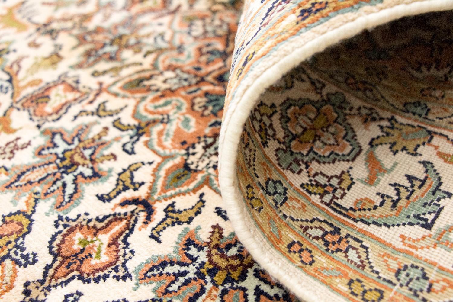 Alfombra de seda - Seda de Cachemira - 149 x 89 cm - beige