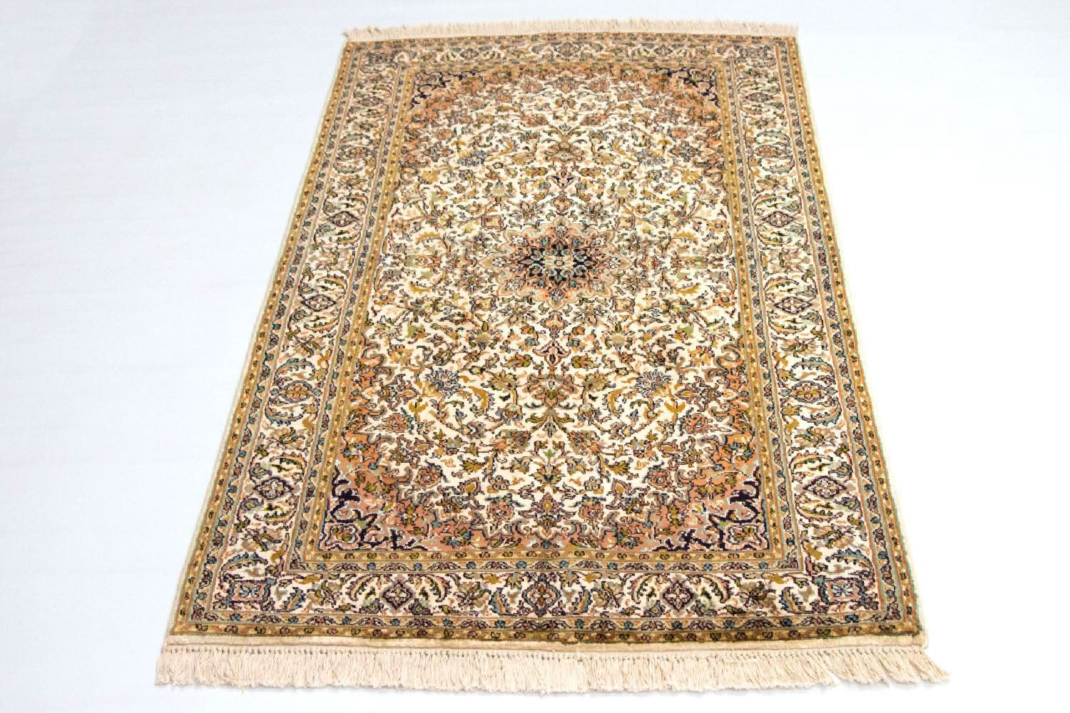 Alfombra de seda - Seda de Cachemira - 149 x 89 cm - beige