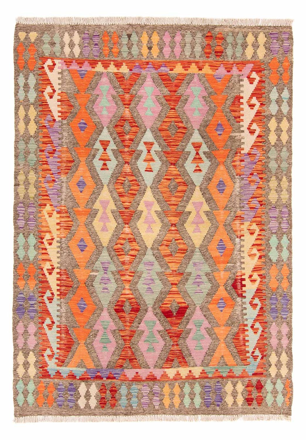 Alfombra Kelim - Splash - 207 x 155 cm - multicolor