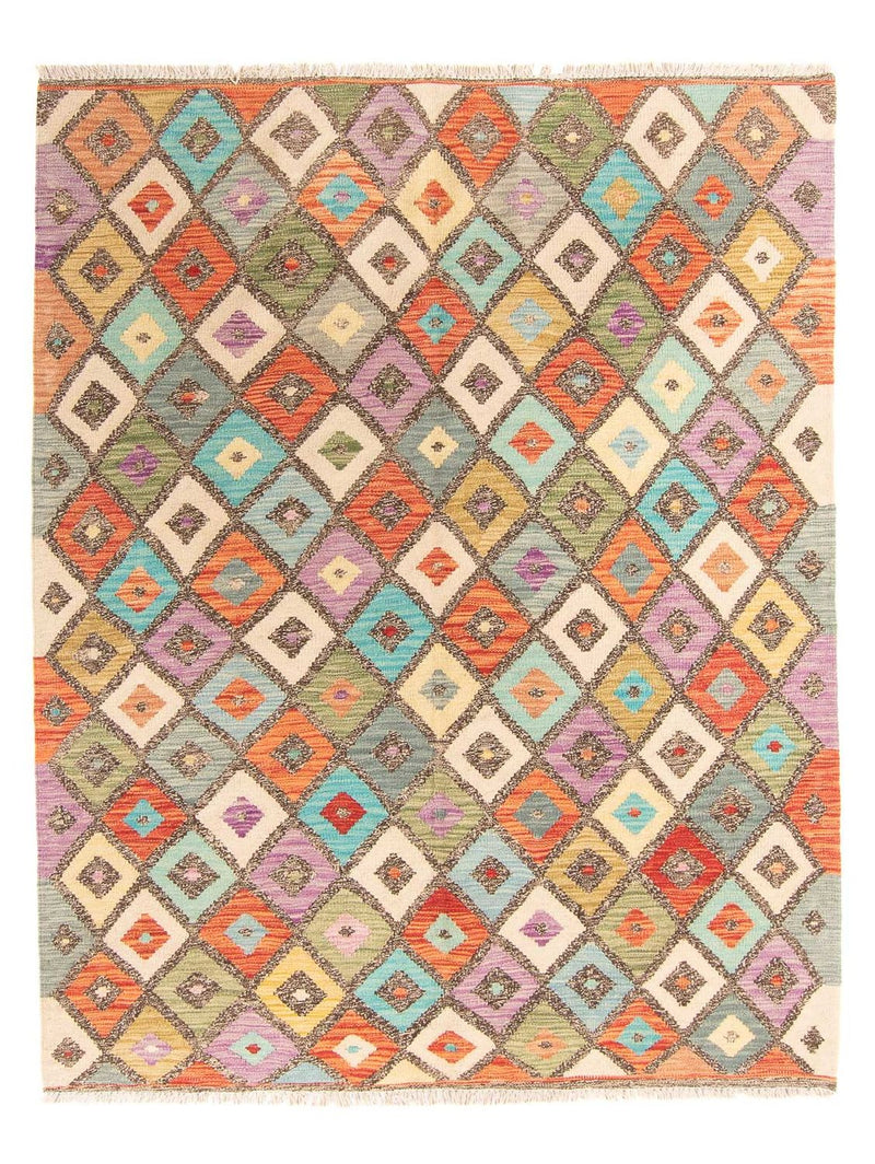 Alfombra Kelim - Splash - 195 x 155 cm - multicolor