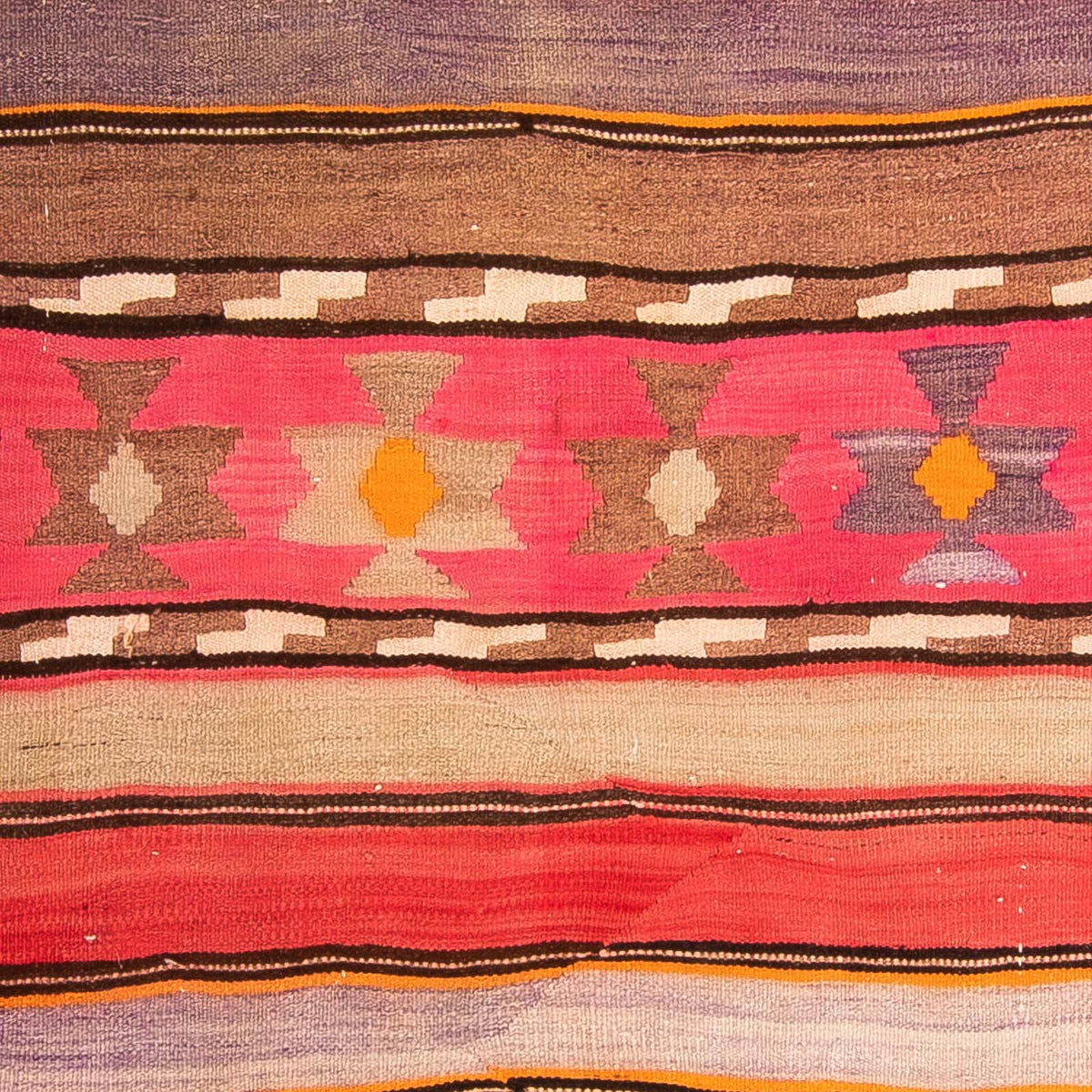 Alfombra de pasillo Alfombra Kelim - Antigua - 340 x 150 cm - multicolor