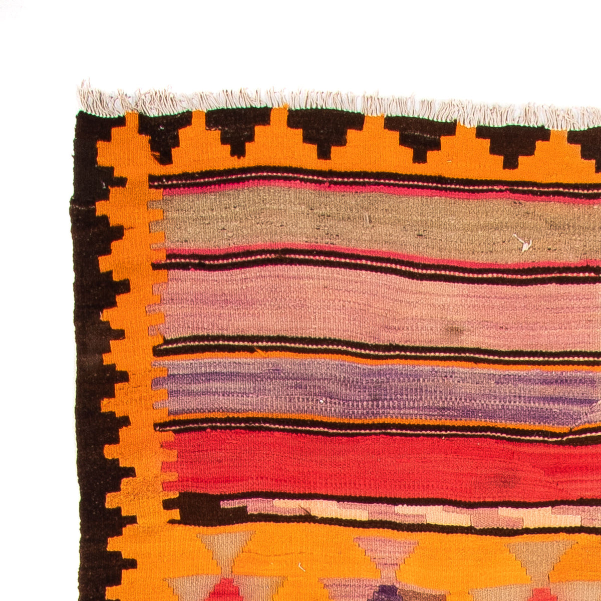 Alfombra de pasillo Alfombra Kelim - Antigua - 340 x 150 cm - multicolor