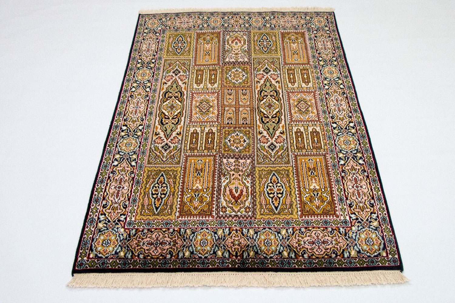 Alfombra de seda - Seda de Cachemira - 157 x 93 cm - multicolor