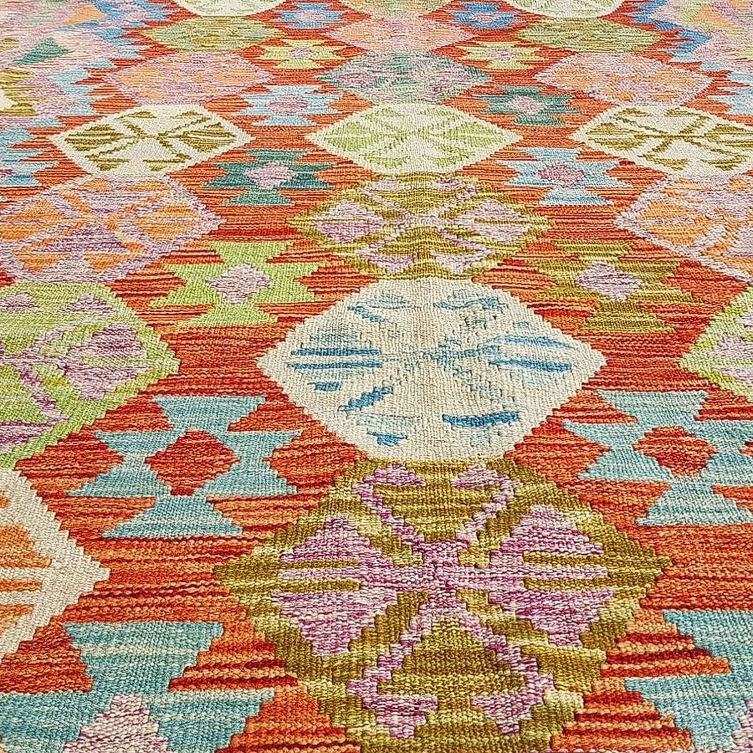 Alfombra Kelim - Splash - 300 x 206 cm - multicolor