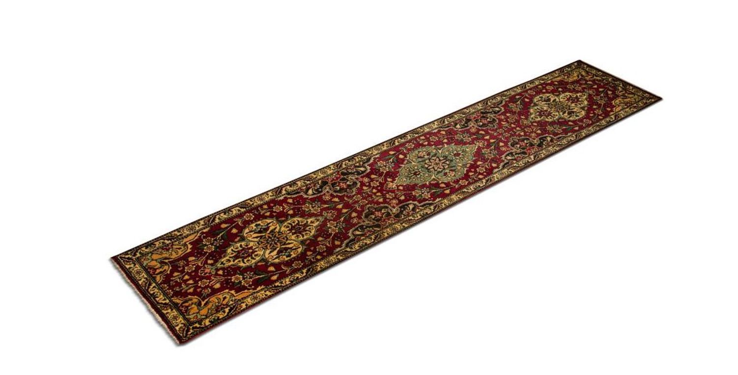 Alfombra de pasillo Alfombra persa - Tabriz - 385 x 73 cm - rojo