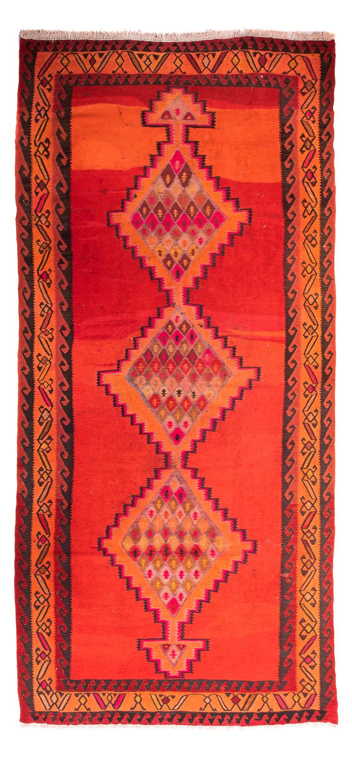Alfombra de pasillo Alfombra Kelim - Antigua - 380 x 180 cm - multicolor