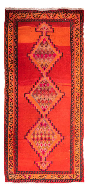 Alfombra de pasillo Alfombra Kelim - Antigua - 380 x 180 cm - multicolor