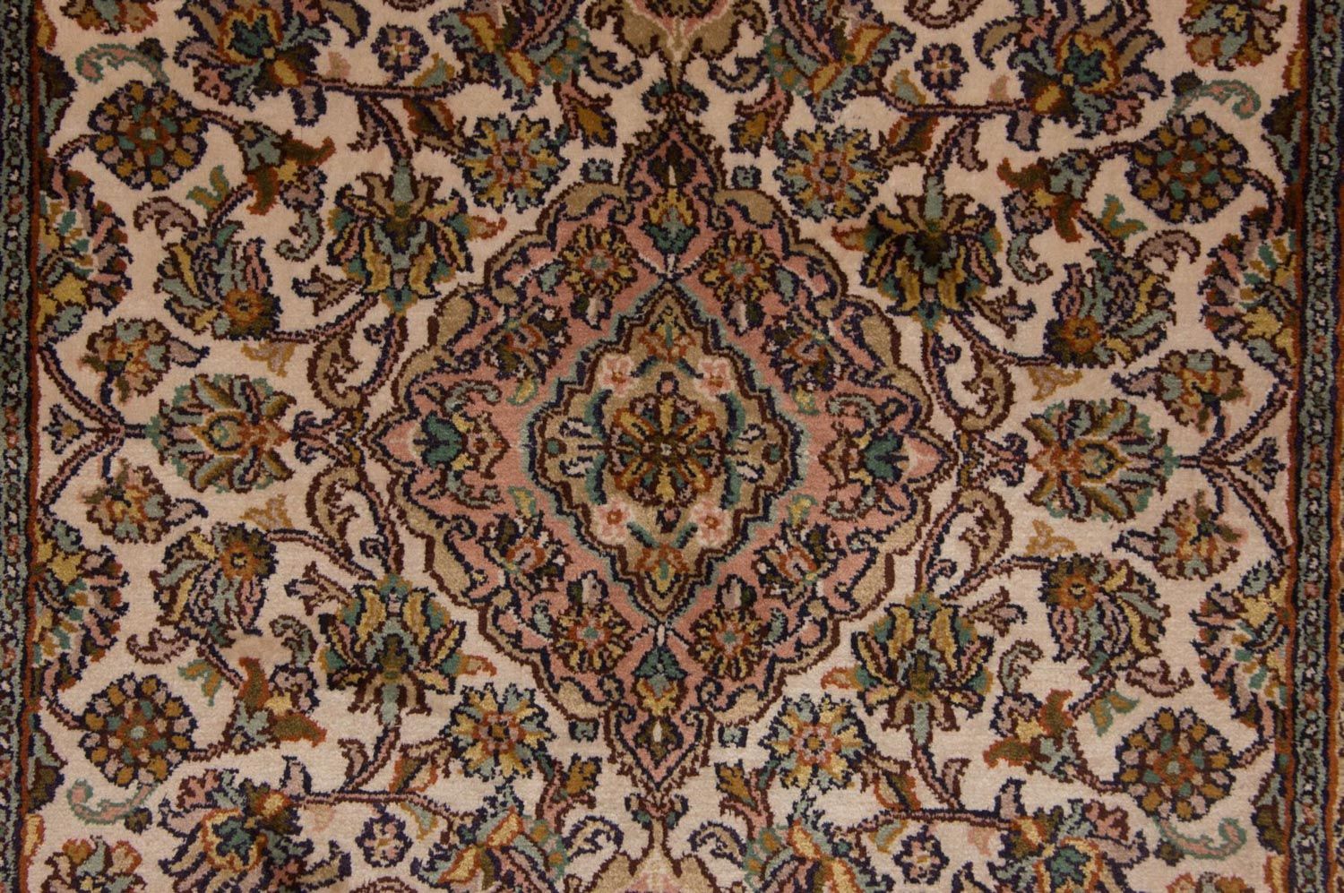 Alfombra de pasillo Alfombra de seda - Seda de Cachemira - 301 x 79 cm - multicolor