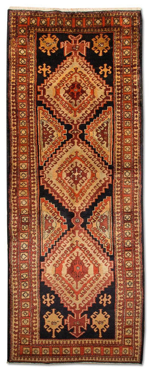 Alfombra de pasillo Alfombra persa - Nómada - 318 x 117 cm - azul oscuro