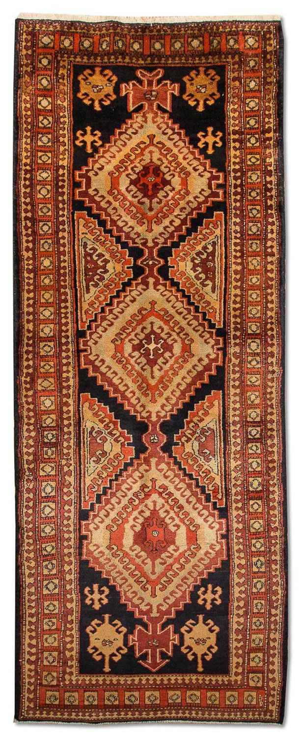 Alfombra de pasillo Alfombra persa - Nómada - 318 x 117 cm - azul oscuro