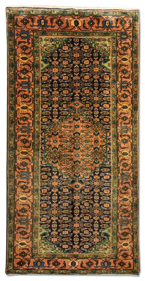 Alfombra de pasillo Alfombra persa - Nómada - 284 x 143 cm - azul oscuro