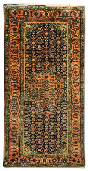 Alfombra de pasillo Alfombra persa - Nómada - 284 x 143 cm - azul oscuro