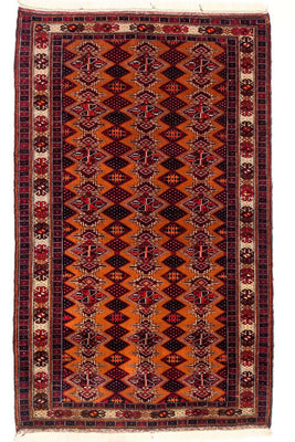 Alfombra de pasillo Alfombra Belutsch - 174 x 100 cm - amarillo mostaza