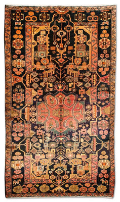 Alfombra persa - Nómada - 306 x 158 cm - azul oscuro