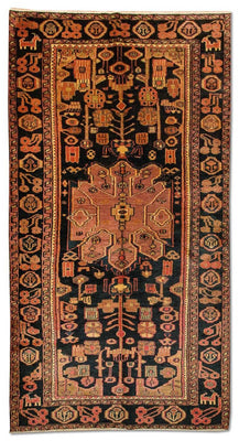 Alfombra persa - Nómada - 300 x 150 cm - azul