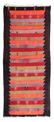 Alfombra de pasillo Alfombra Kelim - Antigua - 330 x 135 cm - multicolor