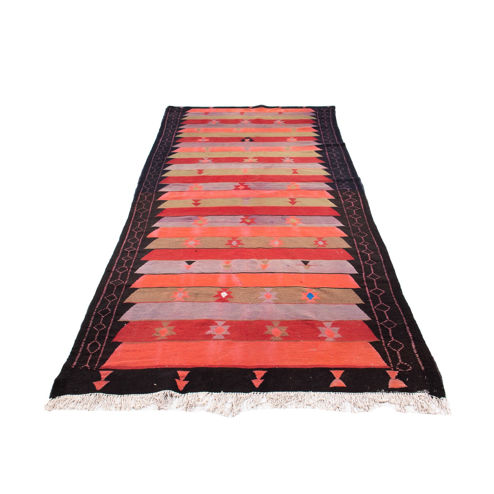 Alfombra de pasillo Alfombra Kelim - Antigua - 330 x 135 cm - multicolor