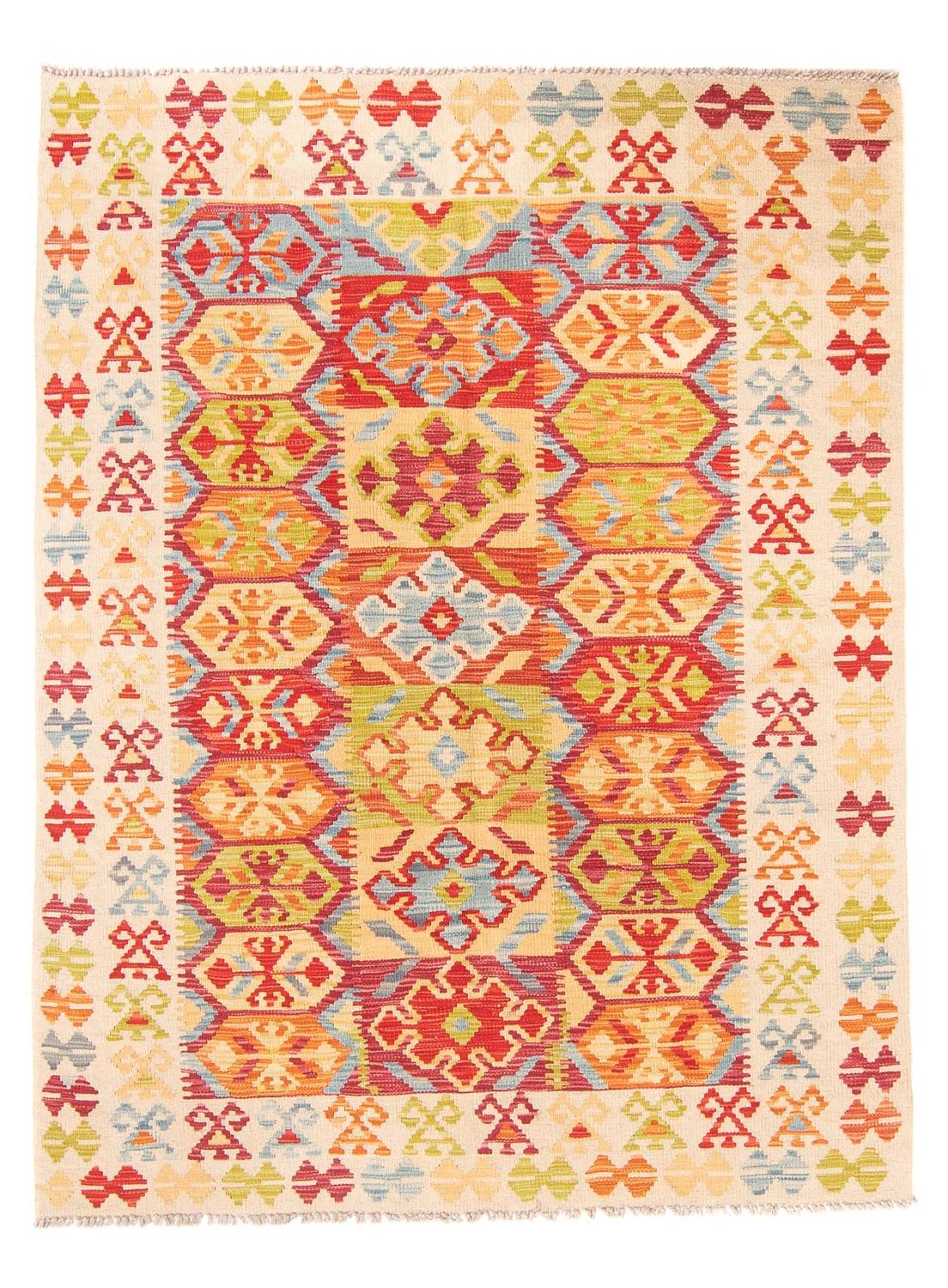 Alfombra Kelim - Splash - 199 x 156 cm - multicolor