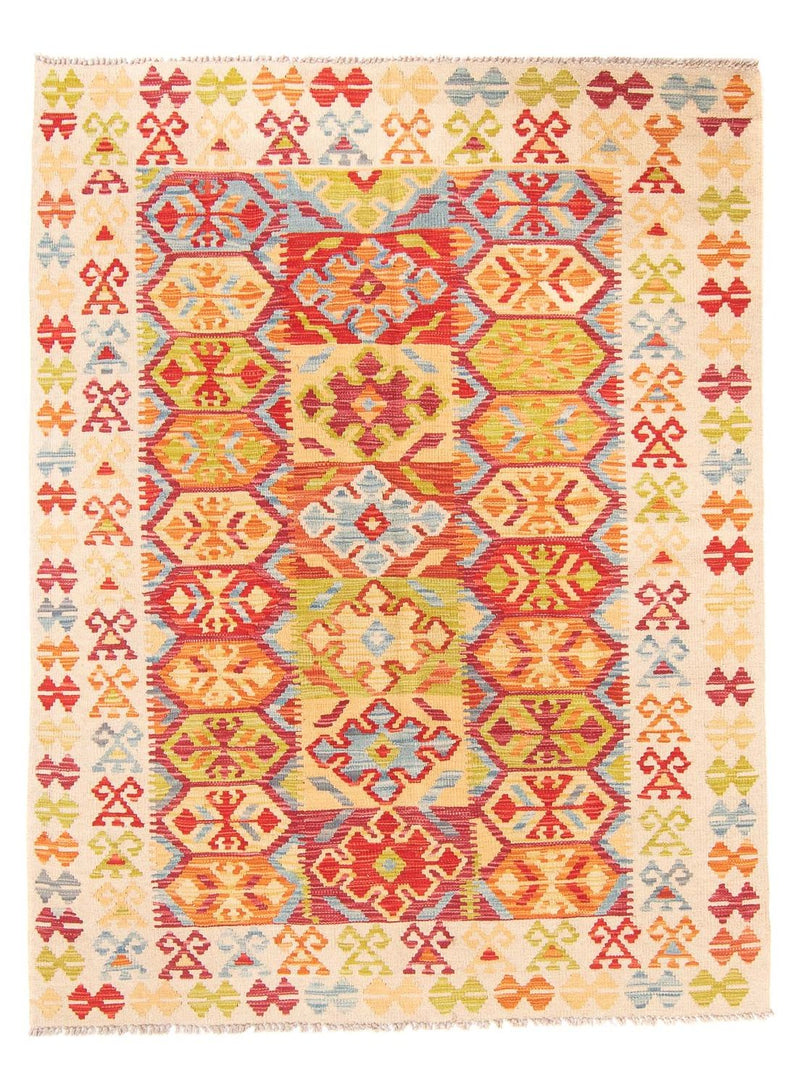 Alfombra Kelim - Splash - 199 x 156 cm - multicolor