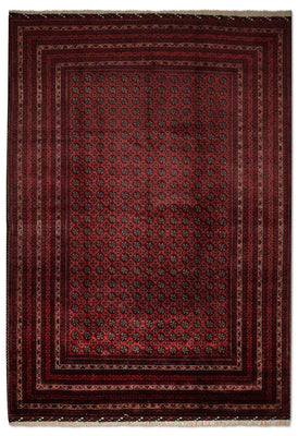 Alfombra afgana - Bukhara - 299 x 195 cm - rojo