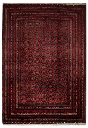 Alfombra afgana - Bukhara - 299 x 195 cm - rojo