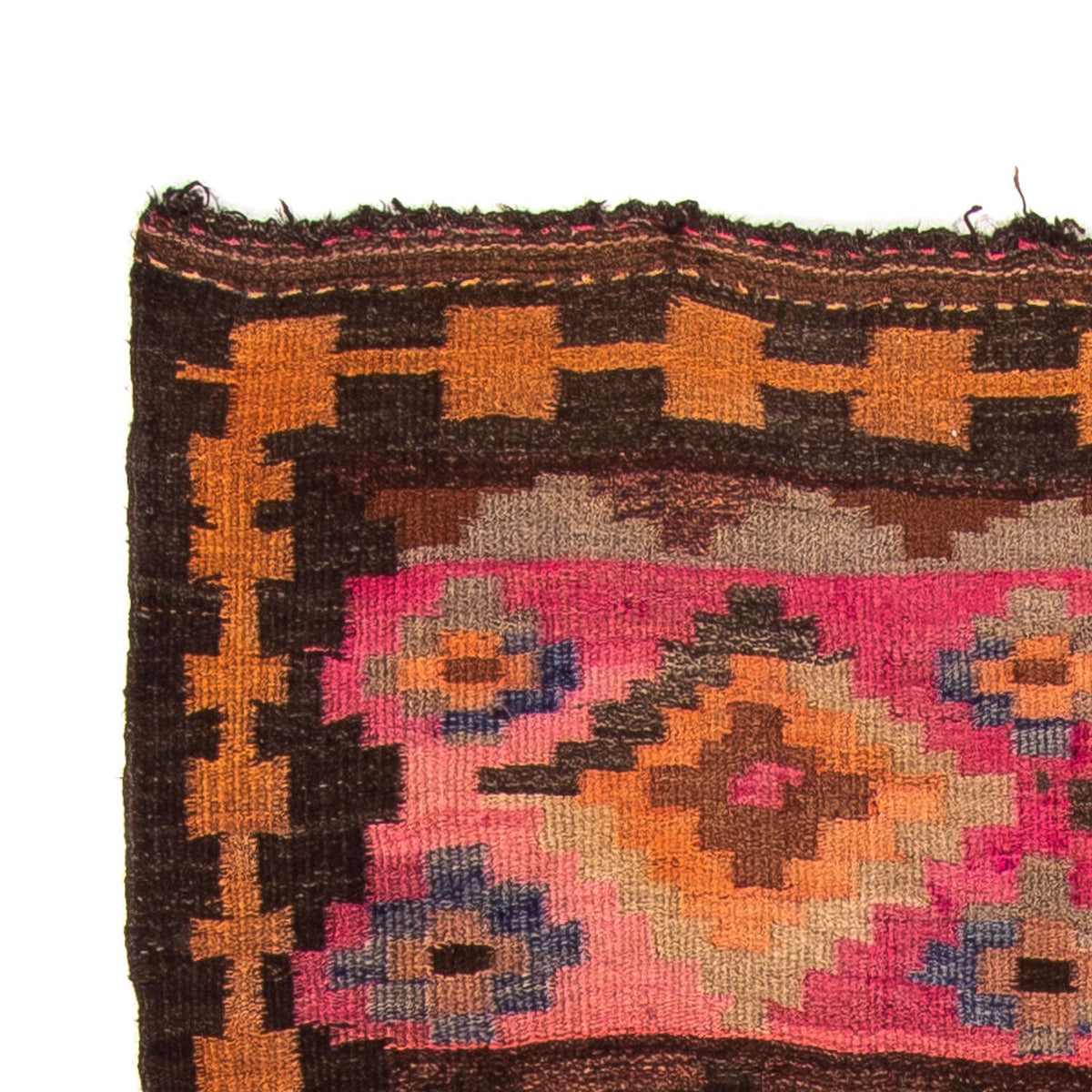 Alfombra de pasillo Alfombra Kelim - Antigua - 260 x 120 cm - multicolor