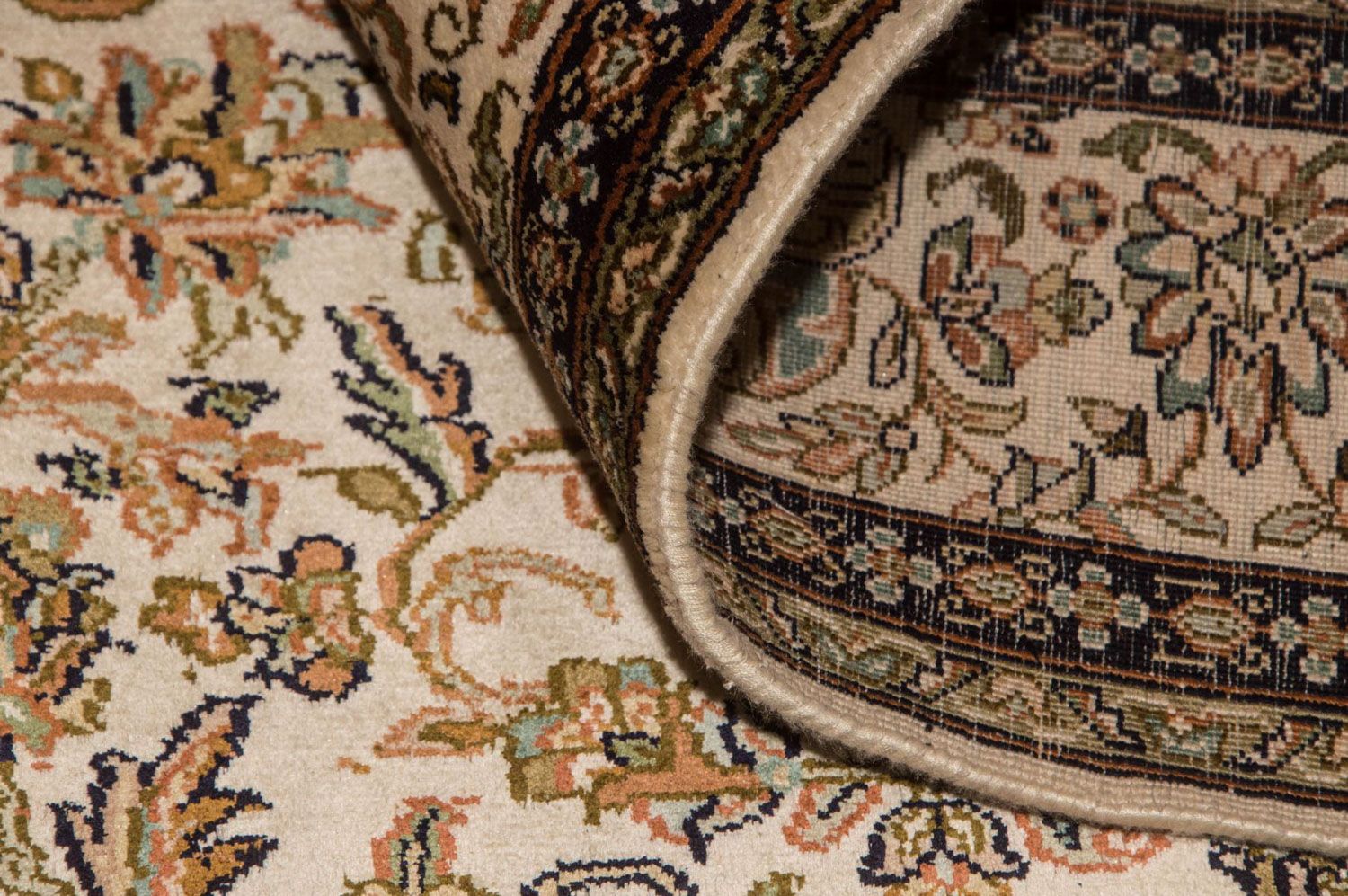 Alfombra de seda - Seda de Cachemira - 186 x 126 cm - beige
