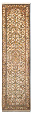 Alfombra de pasillo Alfombra de seda - Seda de Cachemira - 300 x 79 cm - beige