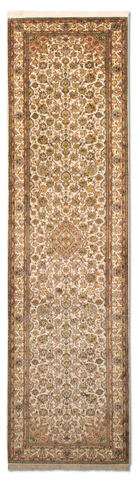 Alfombra de pasillo Alfombra de seda - Seda de Cachemira - 300 x 79 cm - beige
