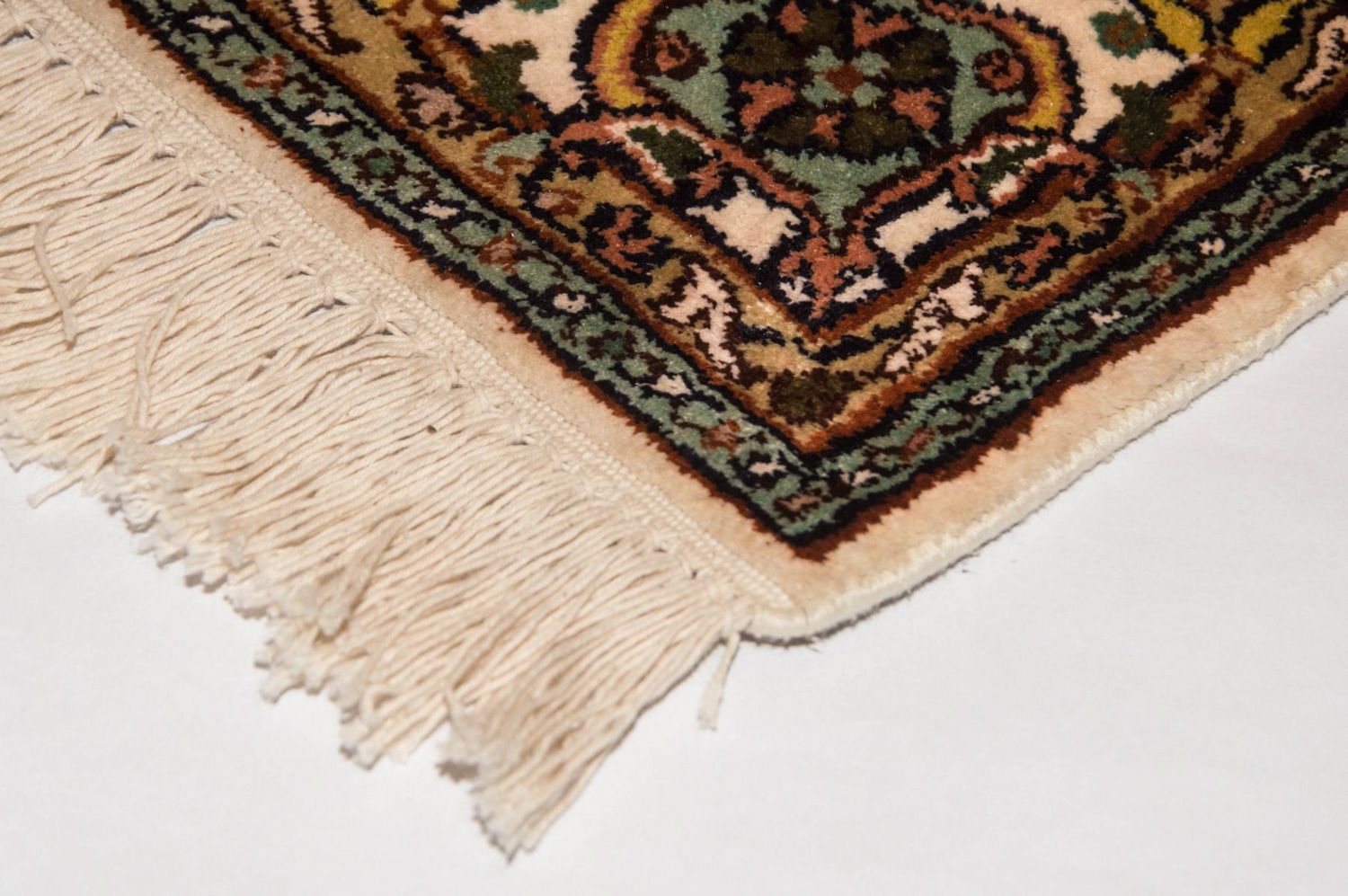 Alfombra de pasillo Alfombra de seda - Seda de Cachemira - 300 x 79 cm - beige