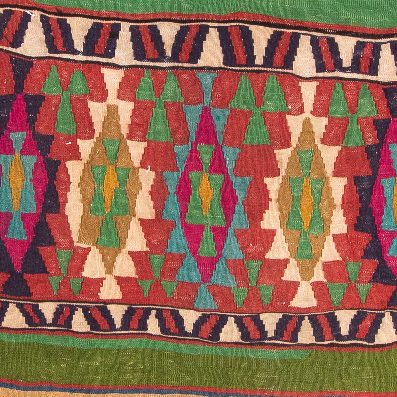 Alfombra de pasillo Alfombra Kelim - Antigua - 355 x 140 cm - multicolor