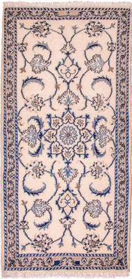 Alfombra de pasillo Alfombra persa - Nain - 143 x 69 cm - beige