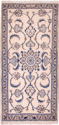 Alfombra de pasillo Alfombra persa - Nain - 143 x 69 cm - beige