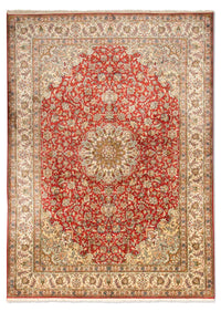 Alfombra de seda - Seda de Cachemira - 218 x 156 cm - rojo