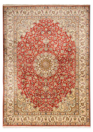 Alfombra de seda - Seda de Cachemira - 218 x 156 cm - rojo