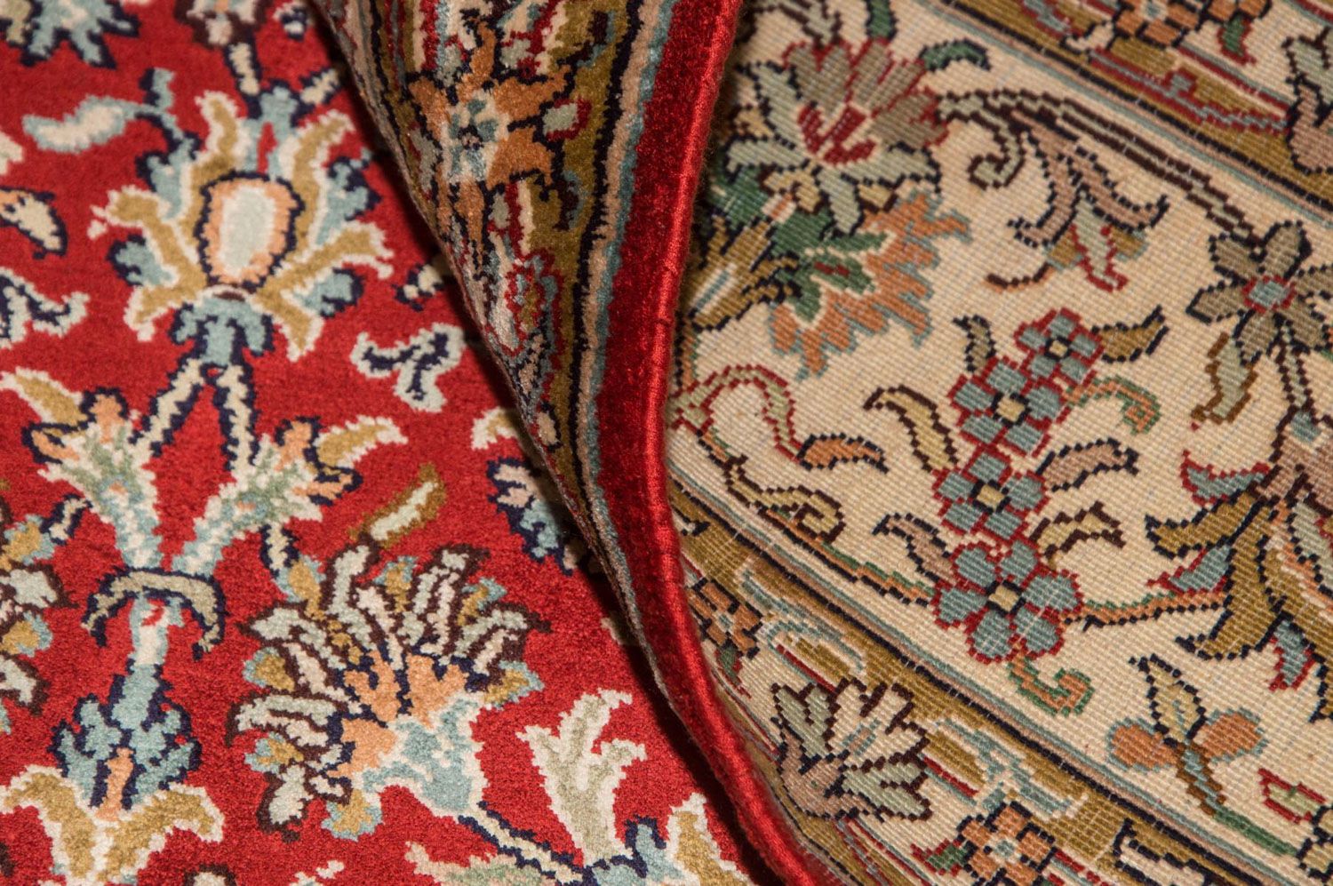 Alfombra de seda - Seda de Cachemira - 218 x 156 cm - rojo