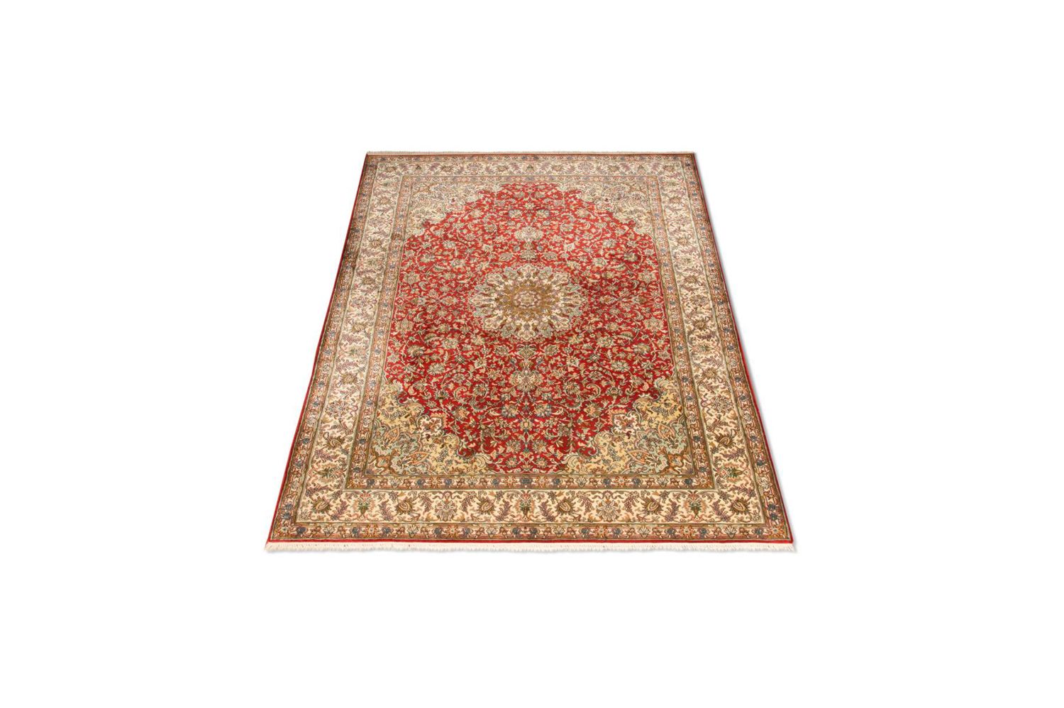 Alfombra de seda - Seda de Cachemira - 218 x 156 cm - rojo