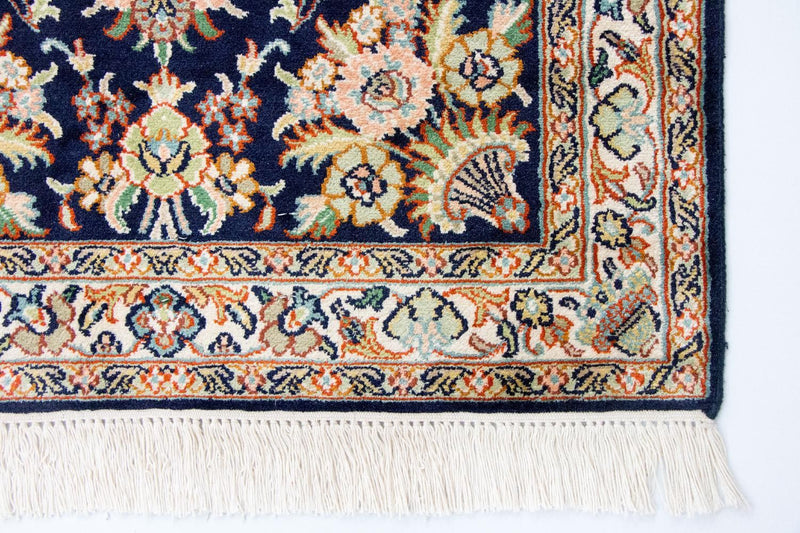 Alfombra de seda - Seda de Cachemira - 98 x 63 cm - azul