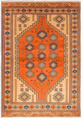 Alfombra Turkaman - 184 x 127 cm - naranja