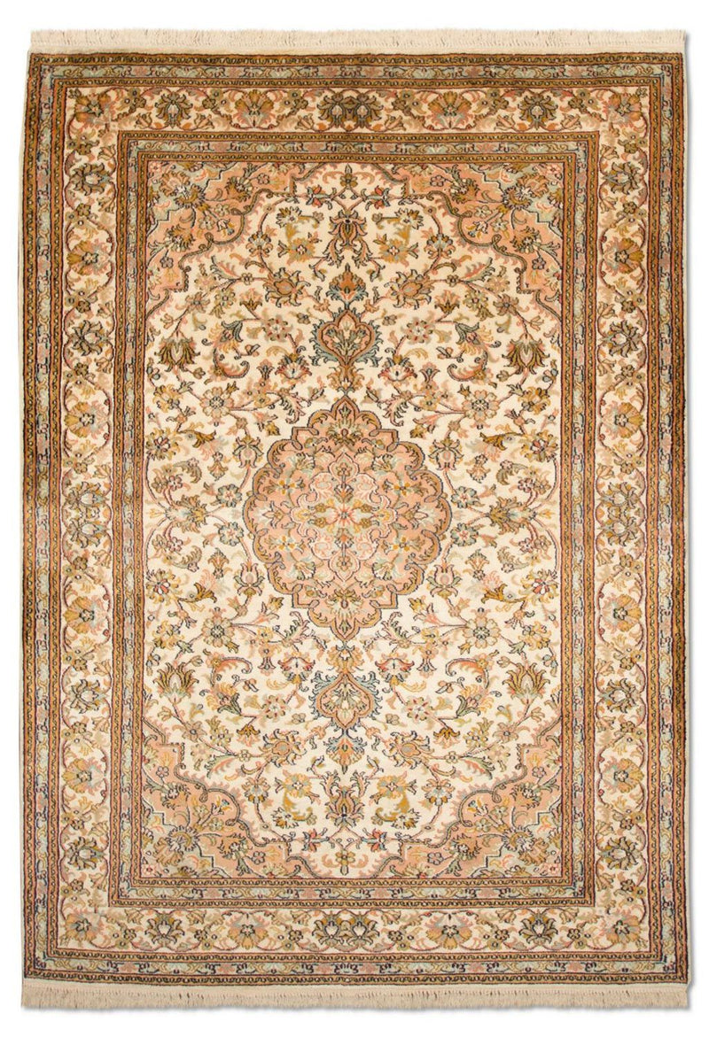 Alfombra de seda - Seda de Cachemira - 184 x 124 cm - beige