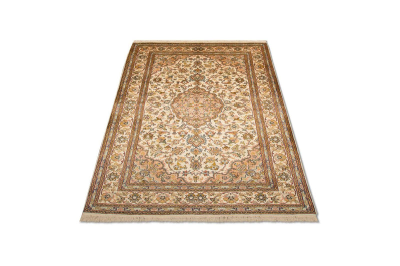 Alfombra de seda - Seda de Cachemira - 184 x 124 cm - beige