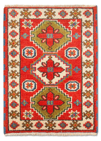 Alfombra oriental - 92 x 65 cm - rojo