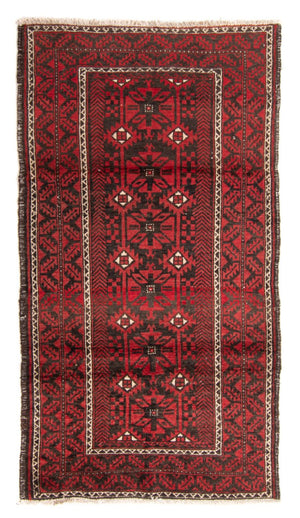 Alfombra de pasillo Alfombra Belutsch - 210 x 110 cm - rojo