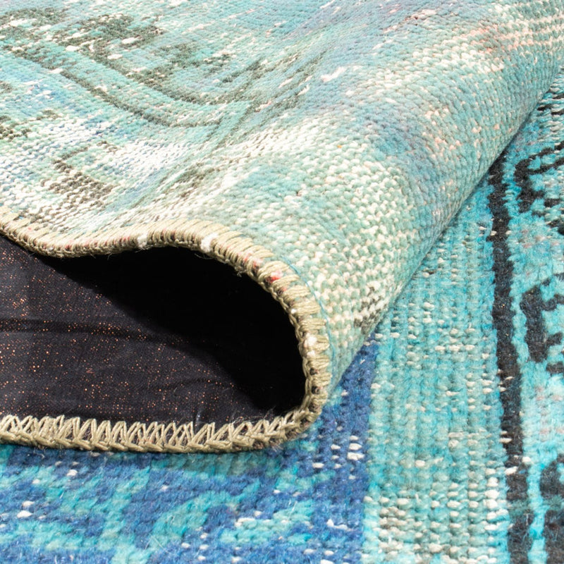 Alfombra Vintage - 305 x 198 cm - turquesa