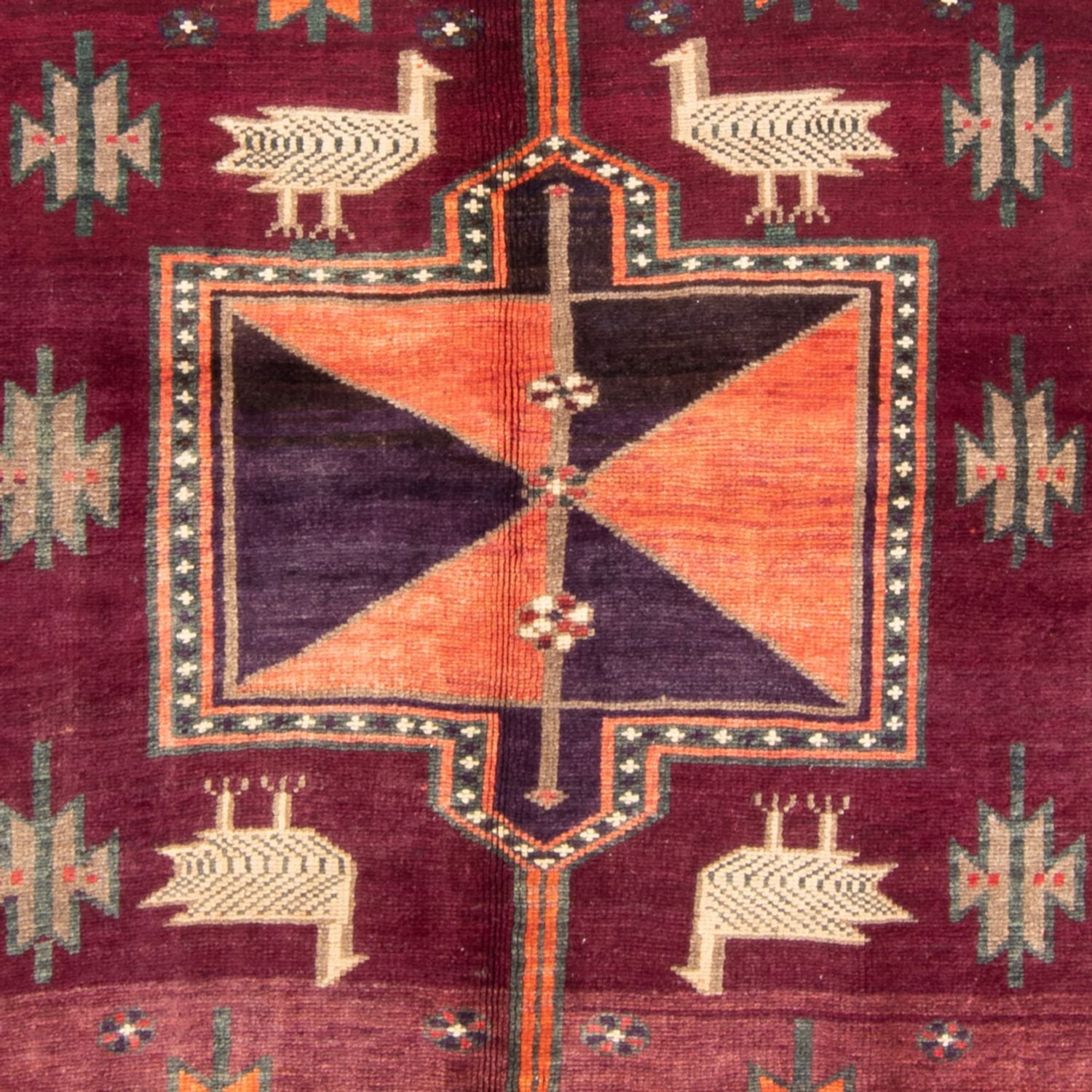 Alfombra persa - Nómada - 245 x 156 cm - púrpura