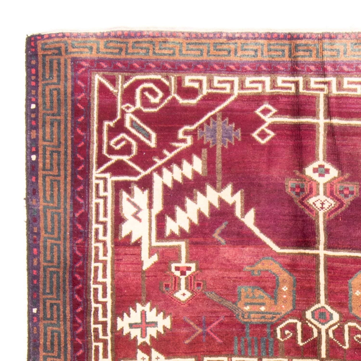Alfombra persa - Nómada - 250 x 163 cm - rojo vino