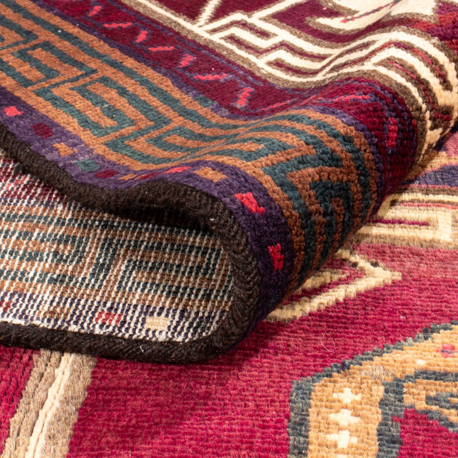 Alfombra persa - Nómada - 250 x 163 cm - rojo vino