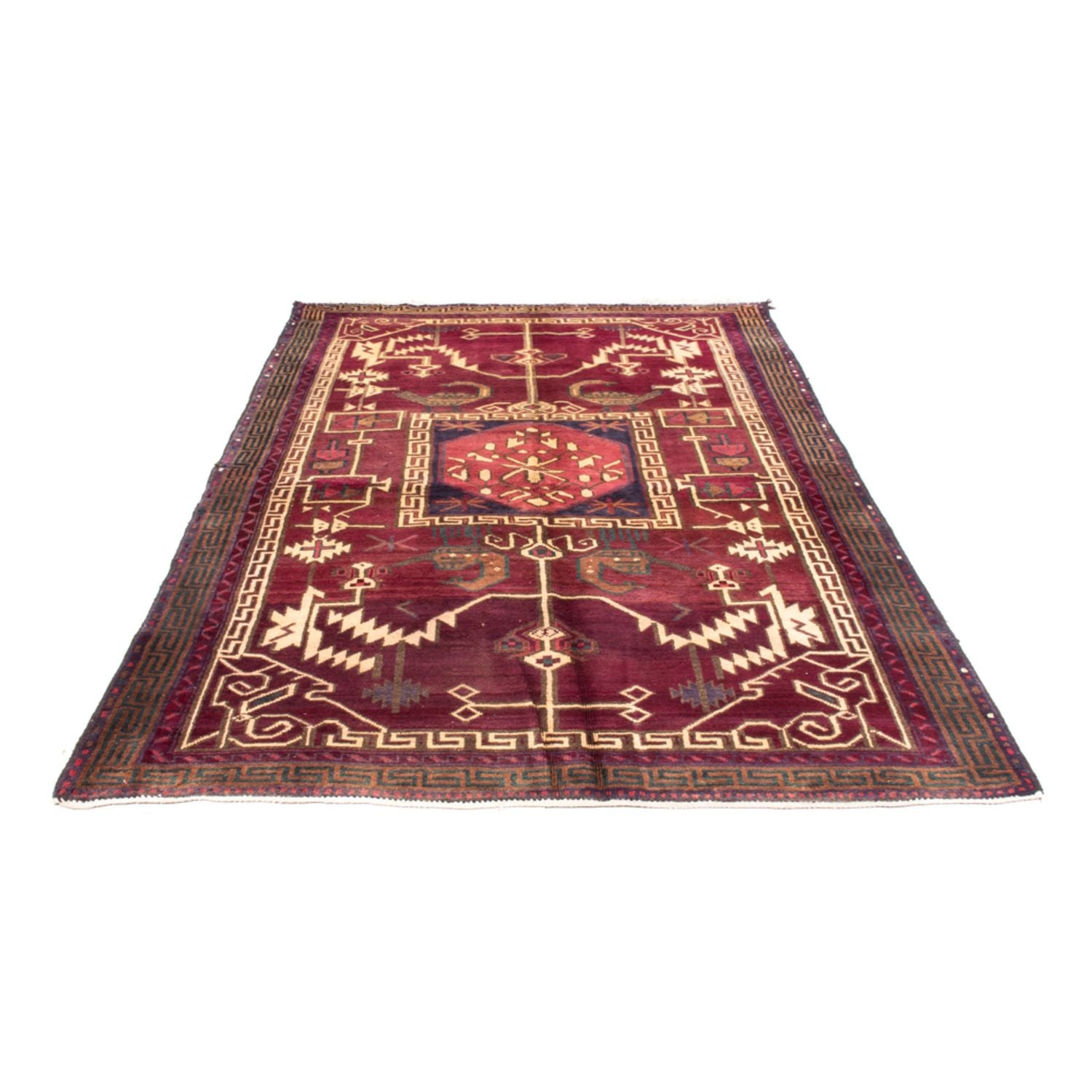 Alfombra persa - Nómada - 250 x 163 cm - rojo vino